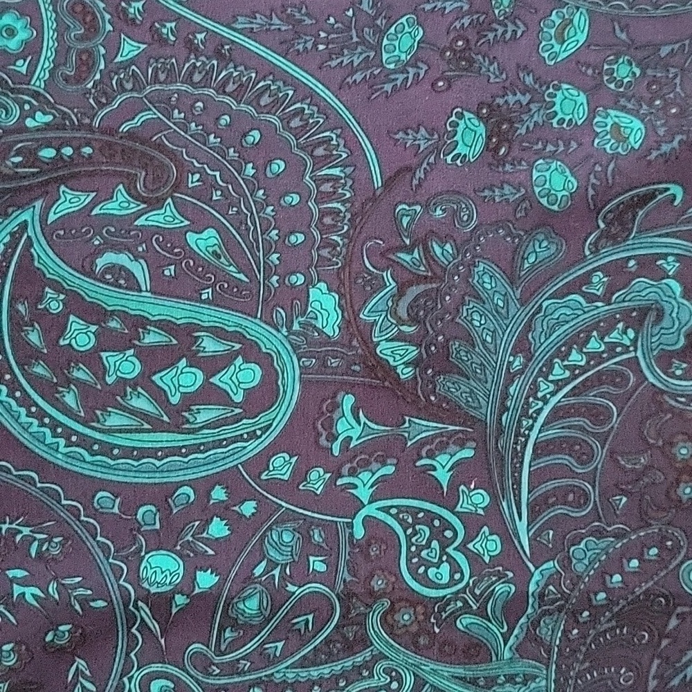 Blue Paisley Wide Leg Palazzo Pants Rayon Blend Size Medium - Picture 6 of 9